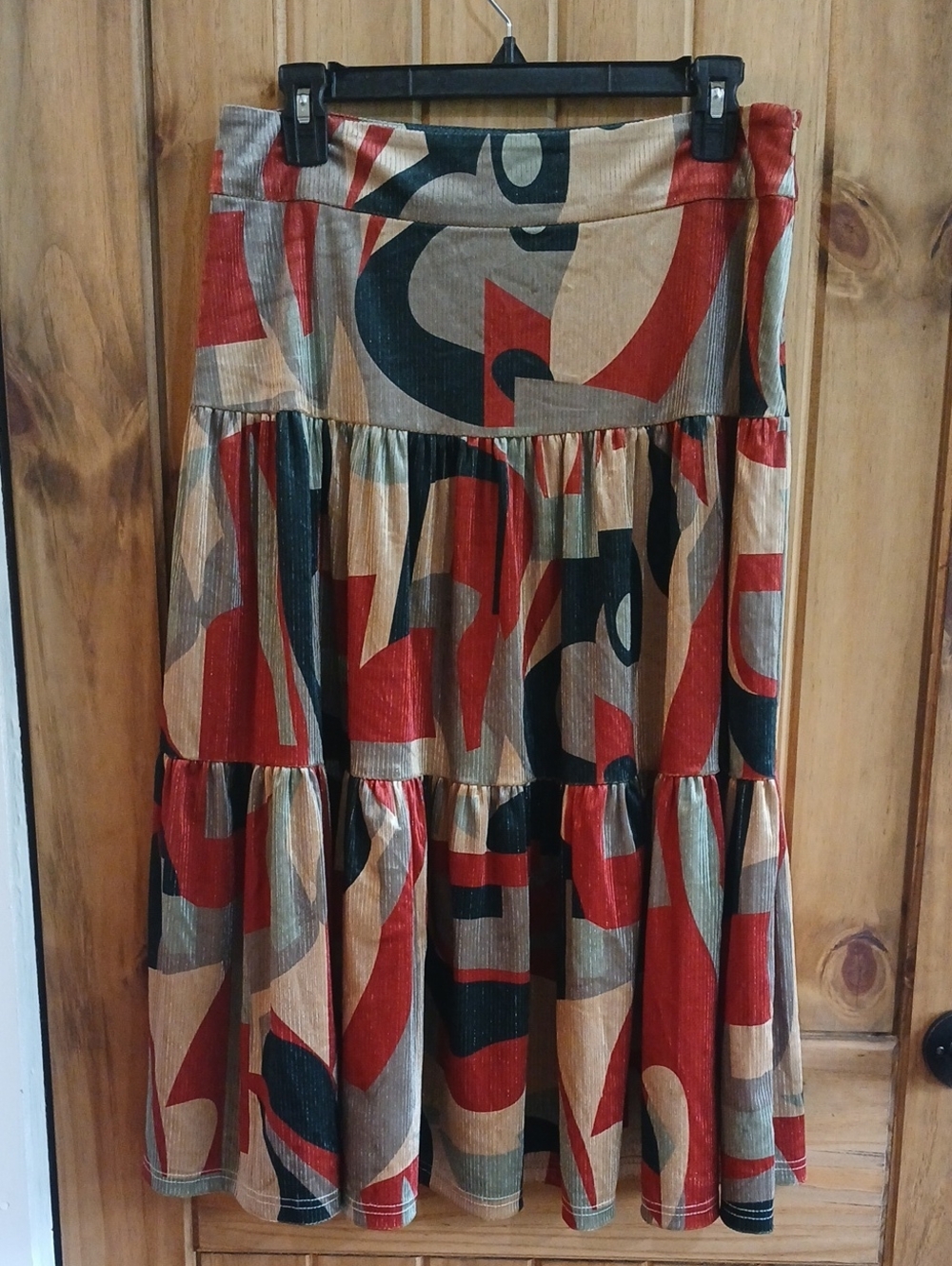 Traffic People Tiered Velour Skirt - Medium